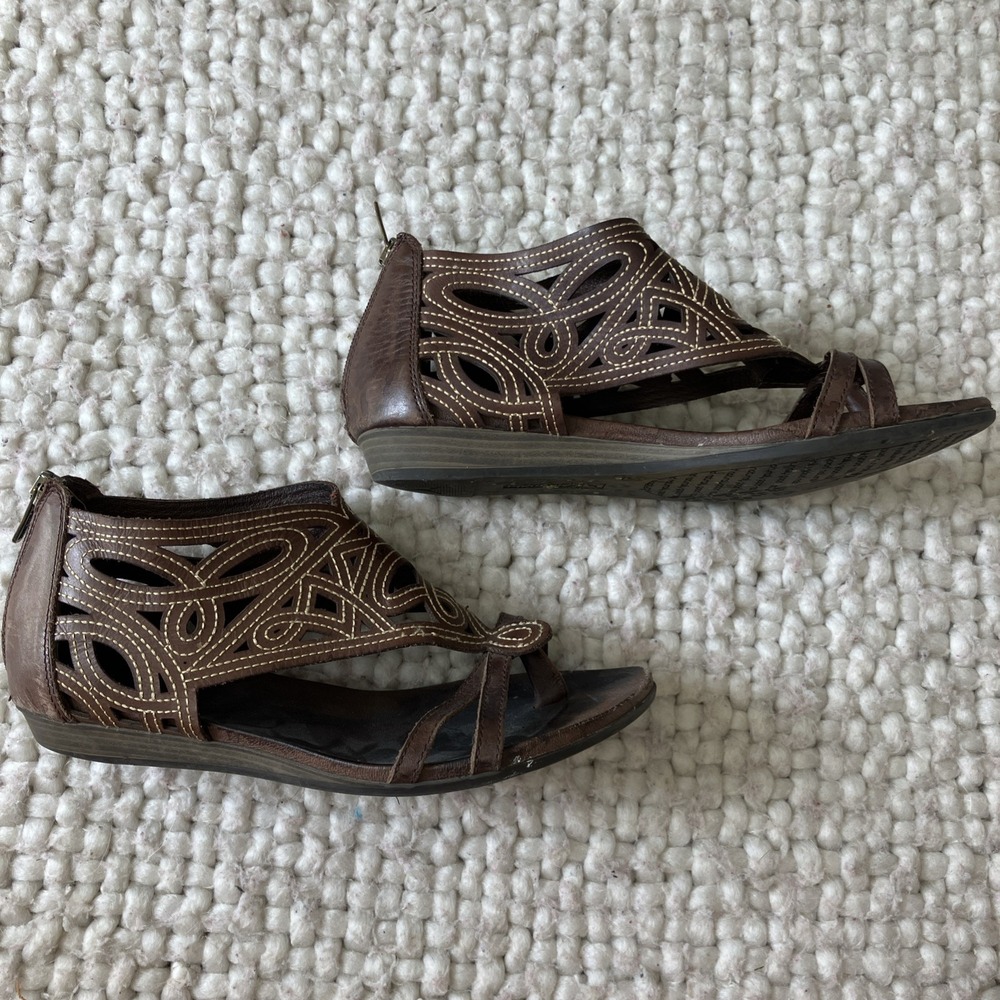 Pikolinos‎ Sandals Womens SZ EU 37 US 6.5-7 Brown Slingback Shoes Flaw